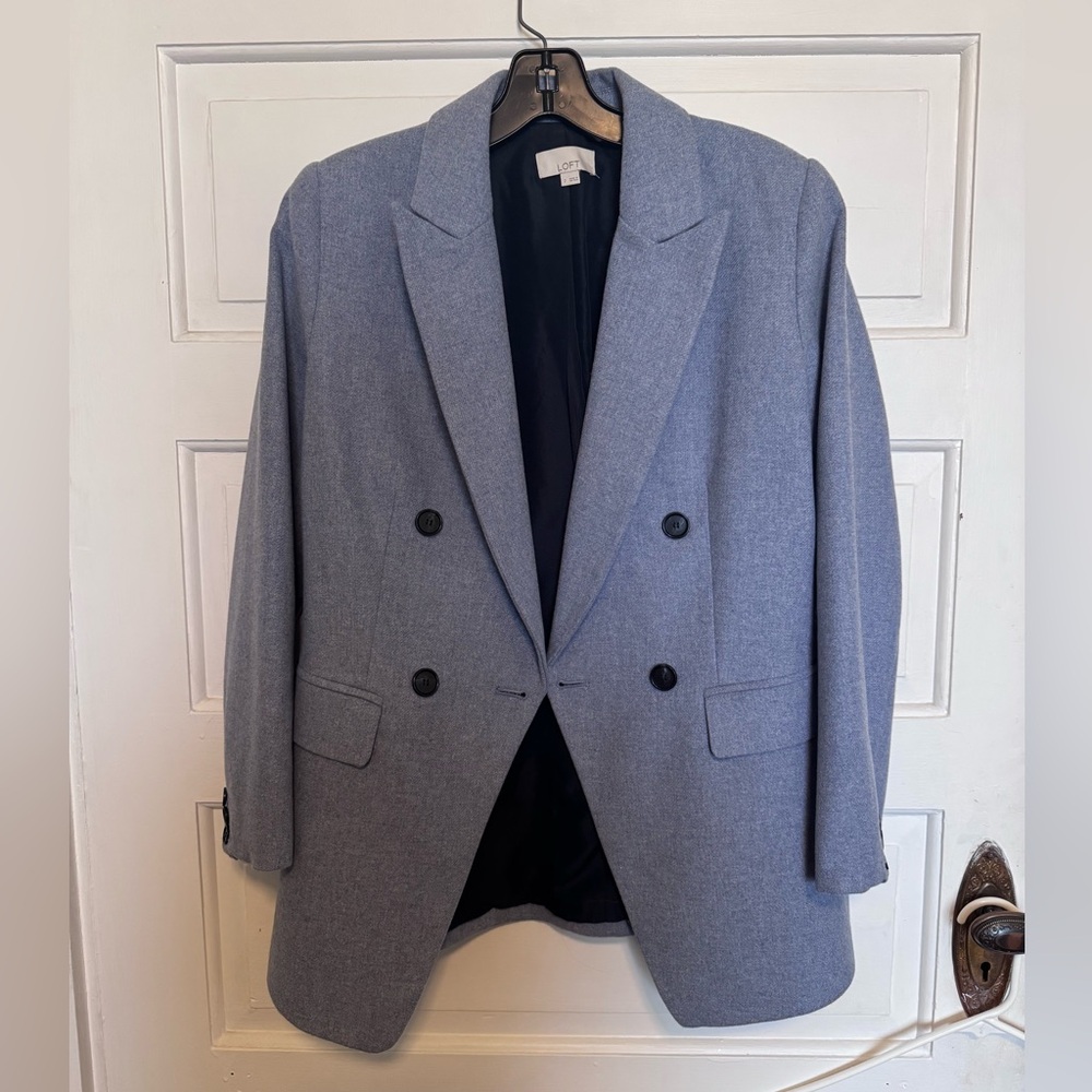 Blue Double-Breasted Blazer